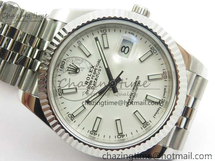 0202 Effortless DateJust 126334 SS Noob 1:1 904L Best Edition White Dial Stick Markers on Jubilee Bracelet A 3160